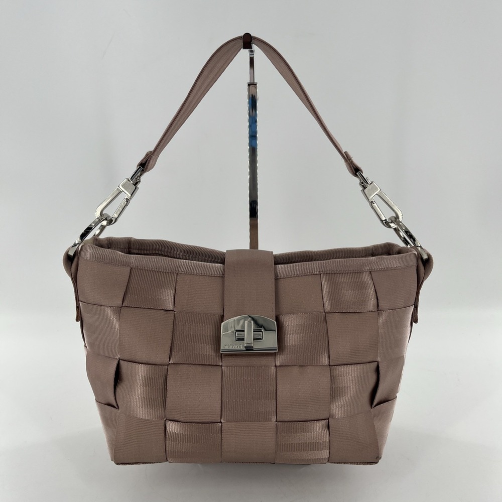 Harveys Seatbelt Hobo Bag Blush‎ Champagne Turn Lock & Zip Medium Shoulder Purse